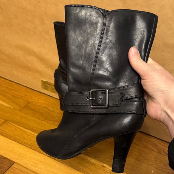 Bruno Valenti m Black Leather Women's Boots Size 8.5 - Picture 3 of 5